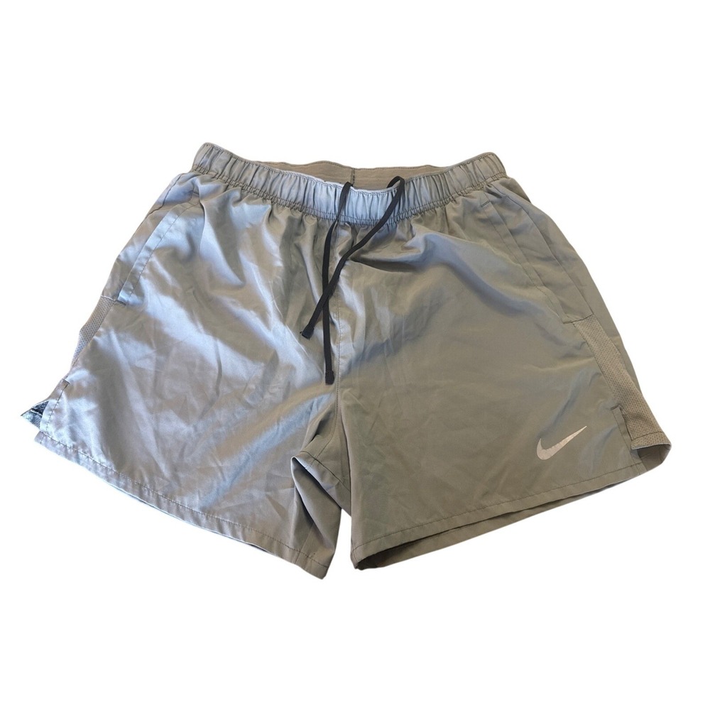 Nike Dri-Fit Lined Shorts Mens Medium Athletic Elastic Waist Gray Running